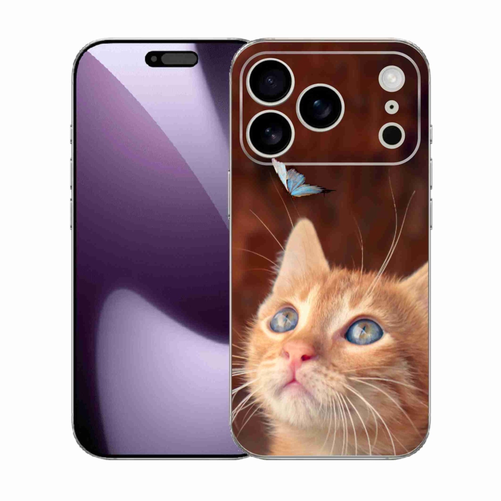 Gél borítás mmCase iPhone 17 Pro készülékhez - pillangó és cica