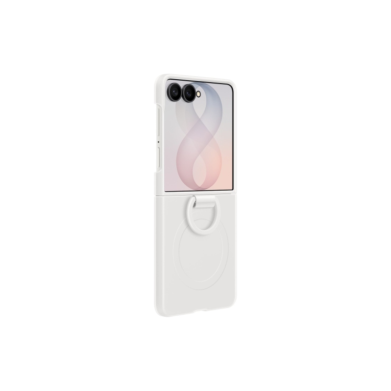 EF-EF776CWE Samsung szilikon mágneses tok gyűrűvel a Galaxy Z Flip 8-hoz, krém színű