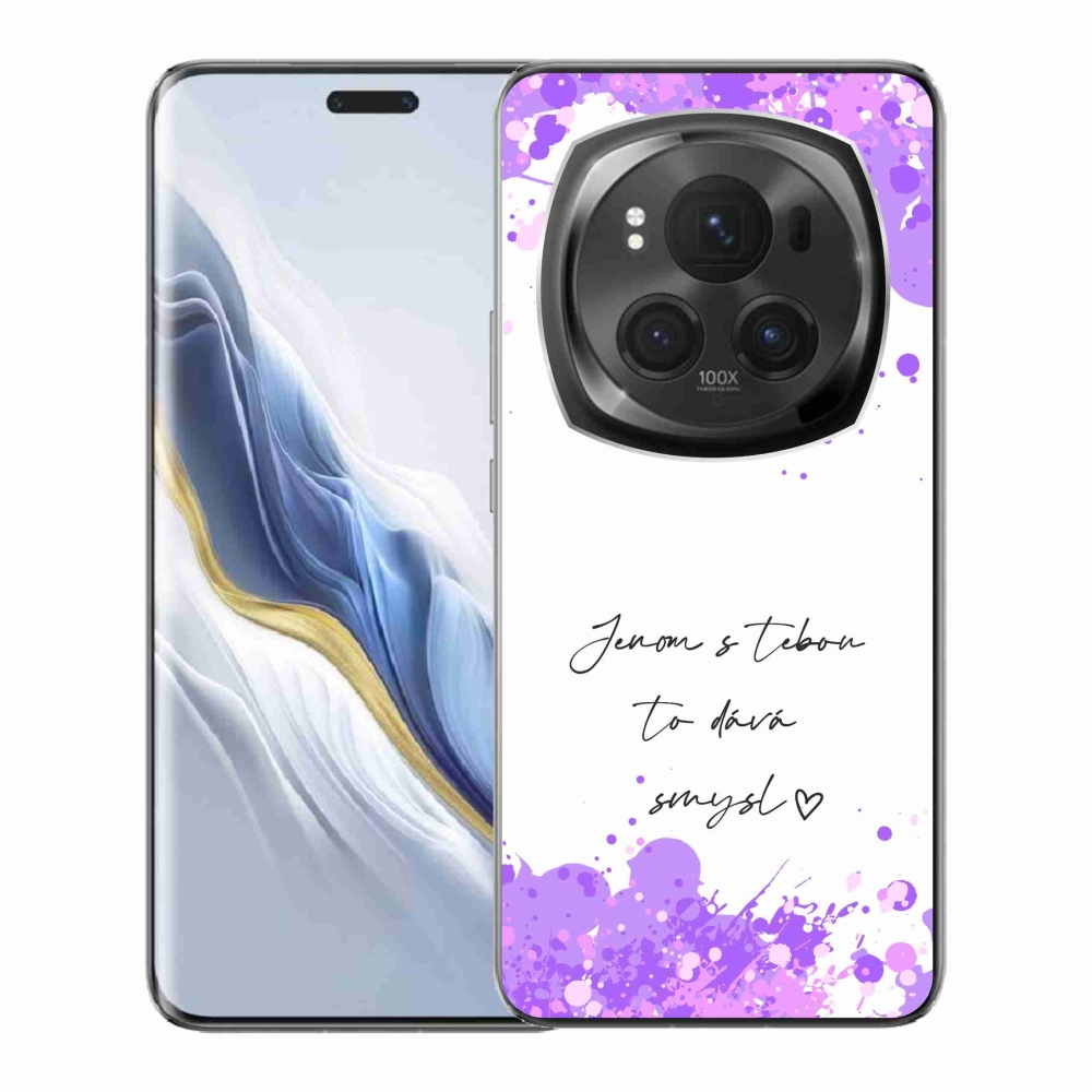 Gél borító mmCase a Honor Magic 6 Pro 5G készülékhez - szerelmes szöveg fehér háttérrel