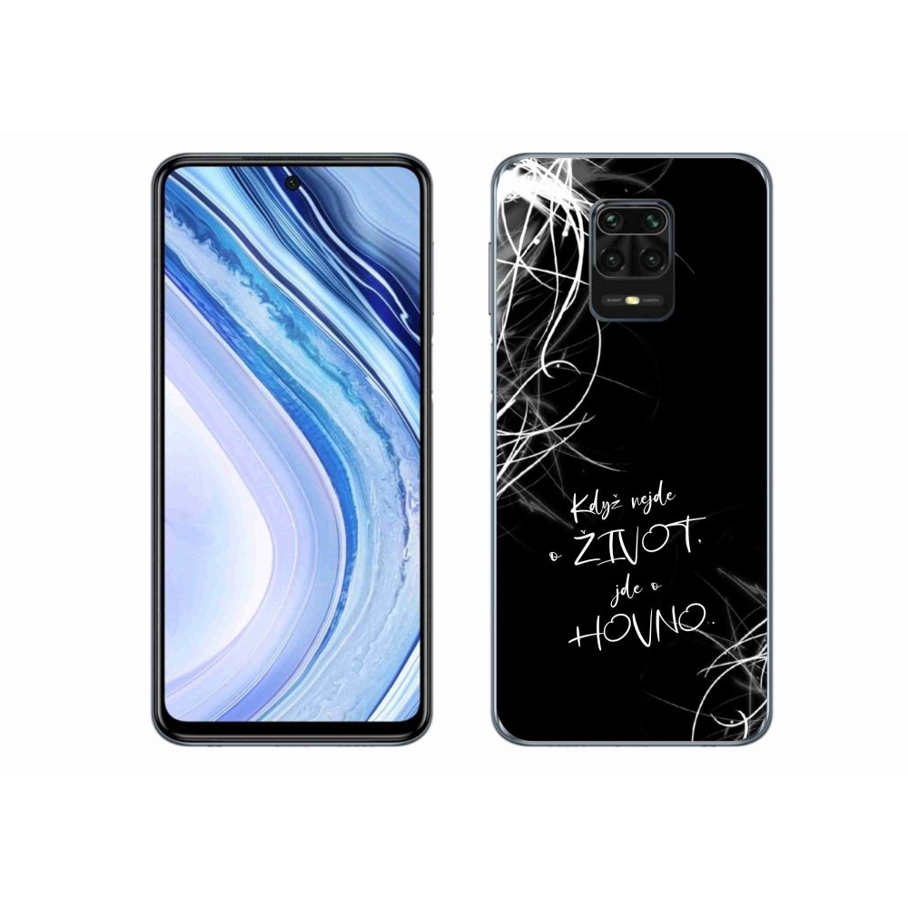 Gél borító mmCase a Xiaomi Redmi Note 9S-hez - vicces szöveg 16 fekete háttérrel