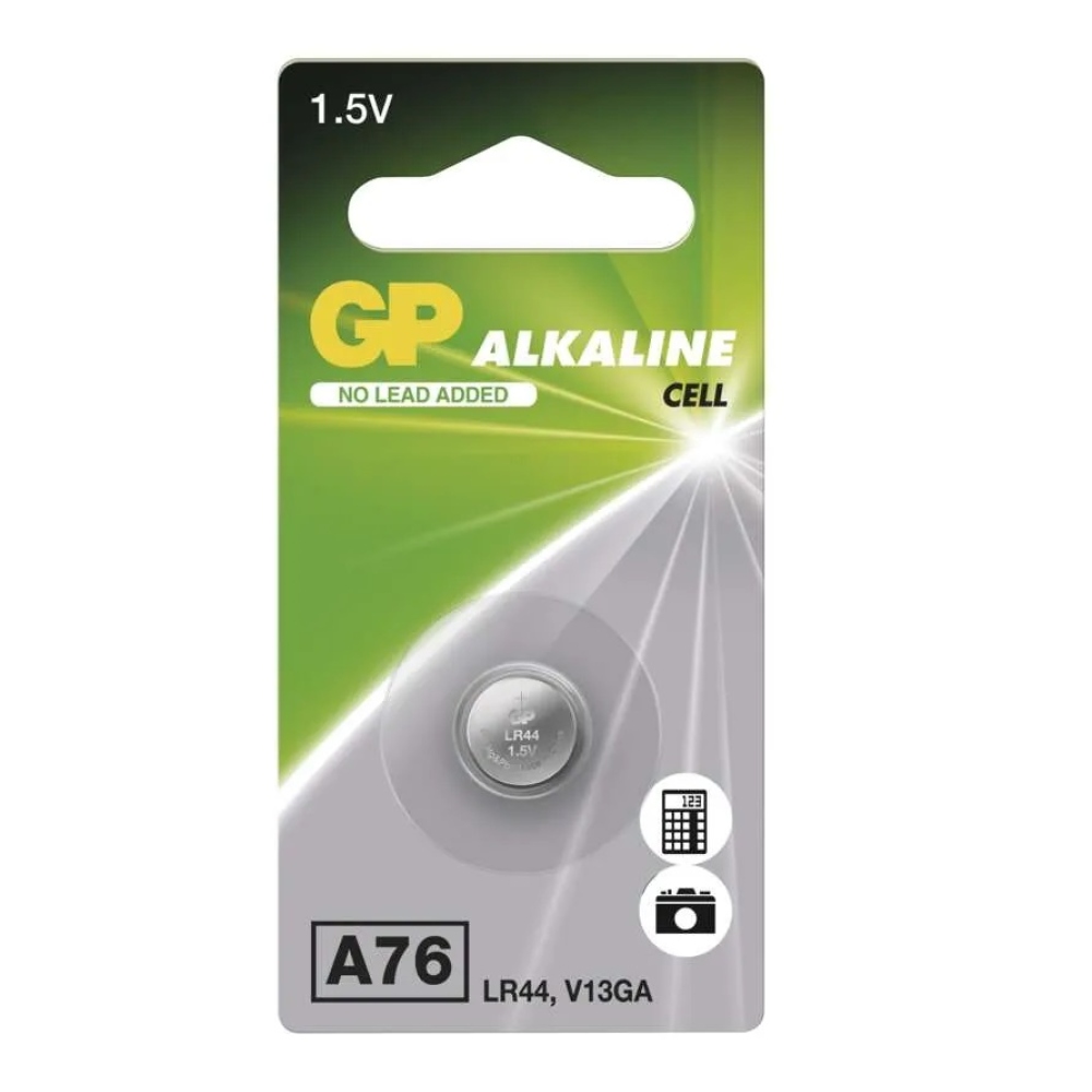 GP A76F alkalikus gombelem (LR44)