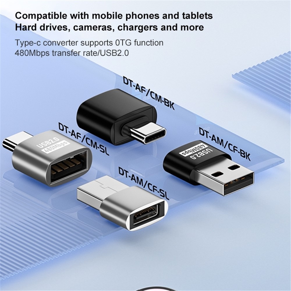 USB-C - USB 2.0 adapter MacBookhoz - fekete