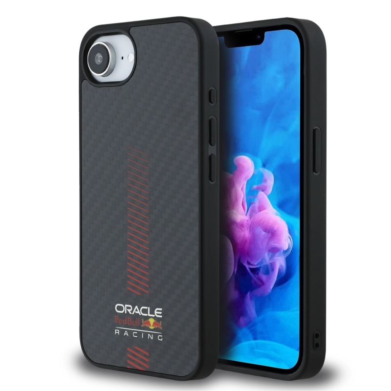 Red Bull Carbon Powerbar MagSafe MagSafe hátlap iPhone 16e készülékhez Fekete