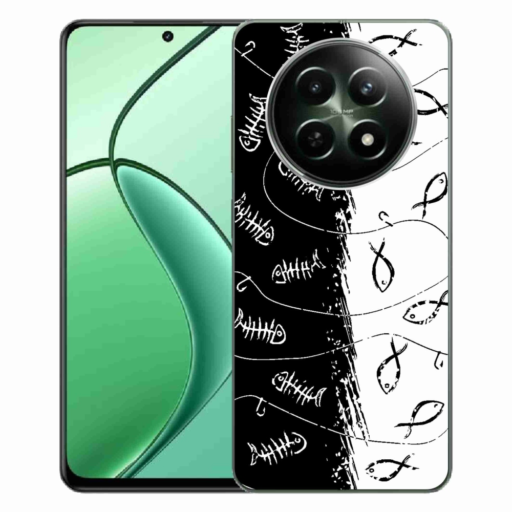 Zselés borítás mmCase a Realme 12 5G/12x 5G készülékhez - csontvázak és halak