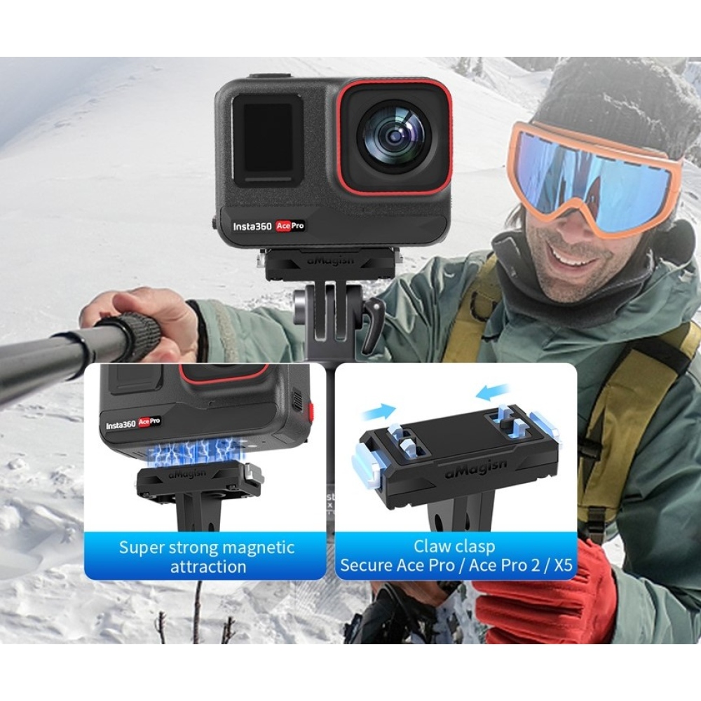 AMAGISN mágneses gyorskioldó adapter Insta360 X5, Ace Pro 2, Ace Pro és Ace kamerákhoz