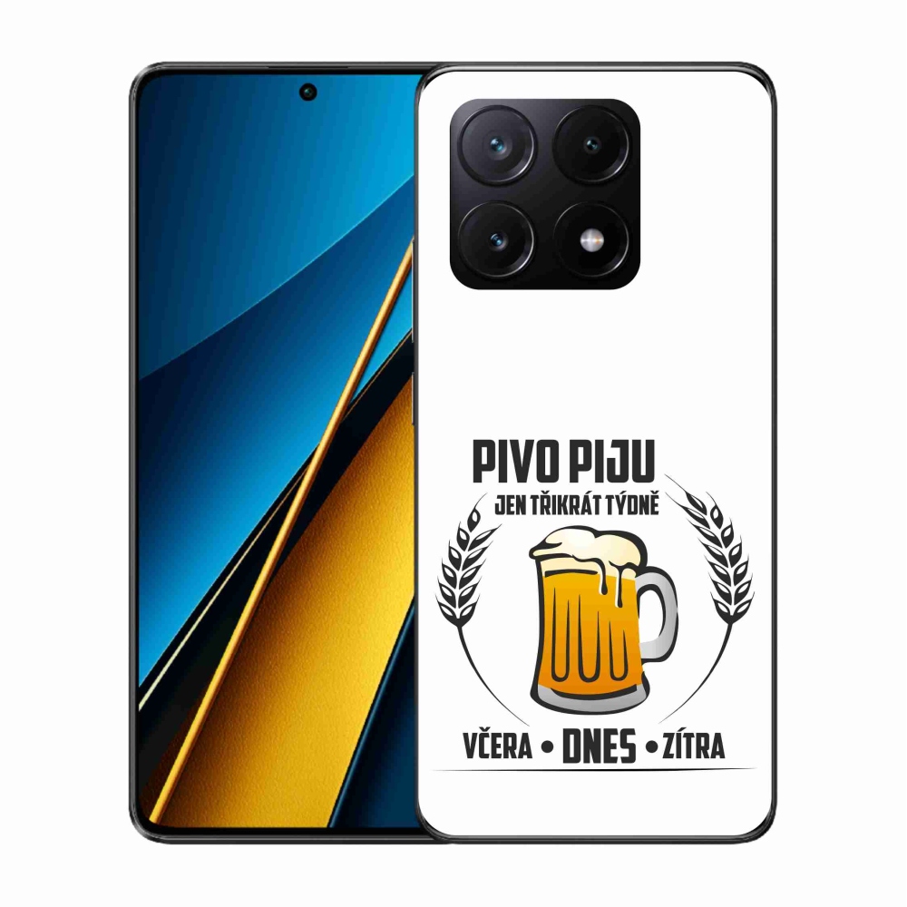 Gél borítás mmCase a Xiaomi Poco X6 Pro 5G számára - sör motívum fehér háttérrel