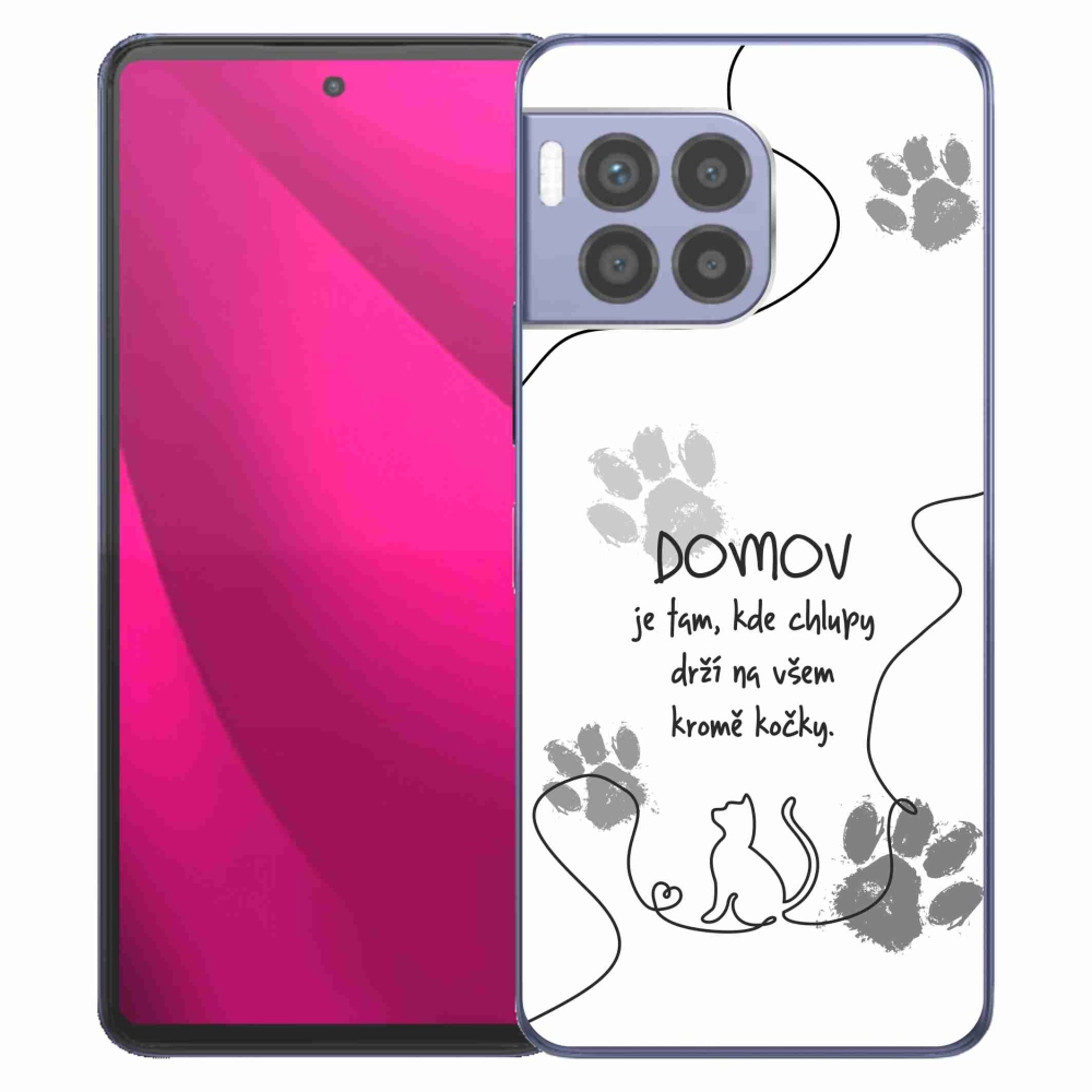 Zselés borító mmCase a T-Mobile T Phone 2 Pro készülékhez - macska motívum fehér háttérrel