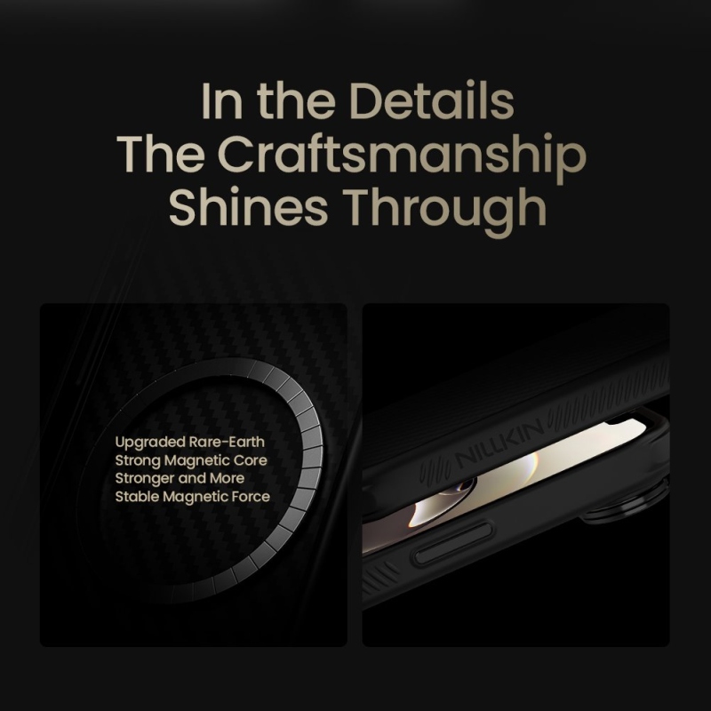 Nillkin CarboProp Aramid mágneses hátlap Apple iPhone 16e készülékhez Fekete