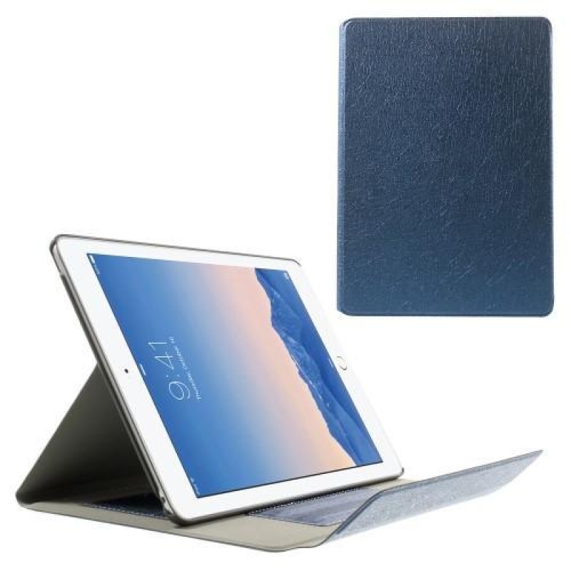 Luxus PU bőr tok textúrával iPad Air 2 készülékhez - sötétkék