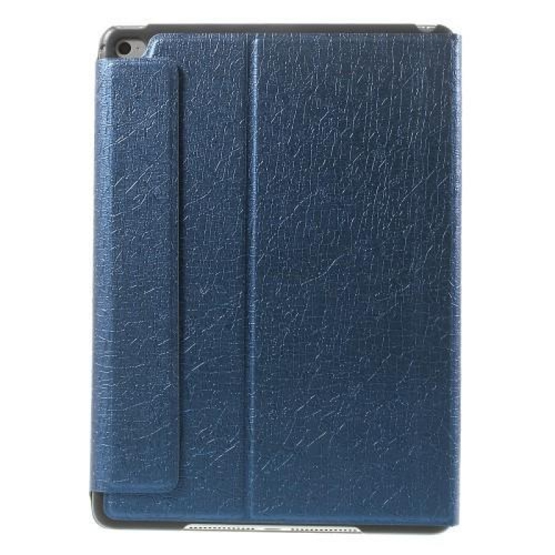 Luxus PU bőr tok textúrával iPad Air 2 készülékhez - sötétkék