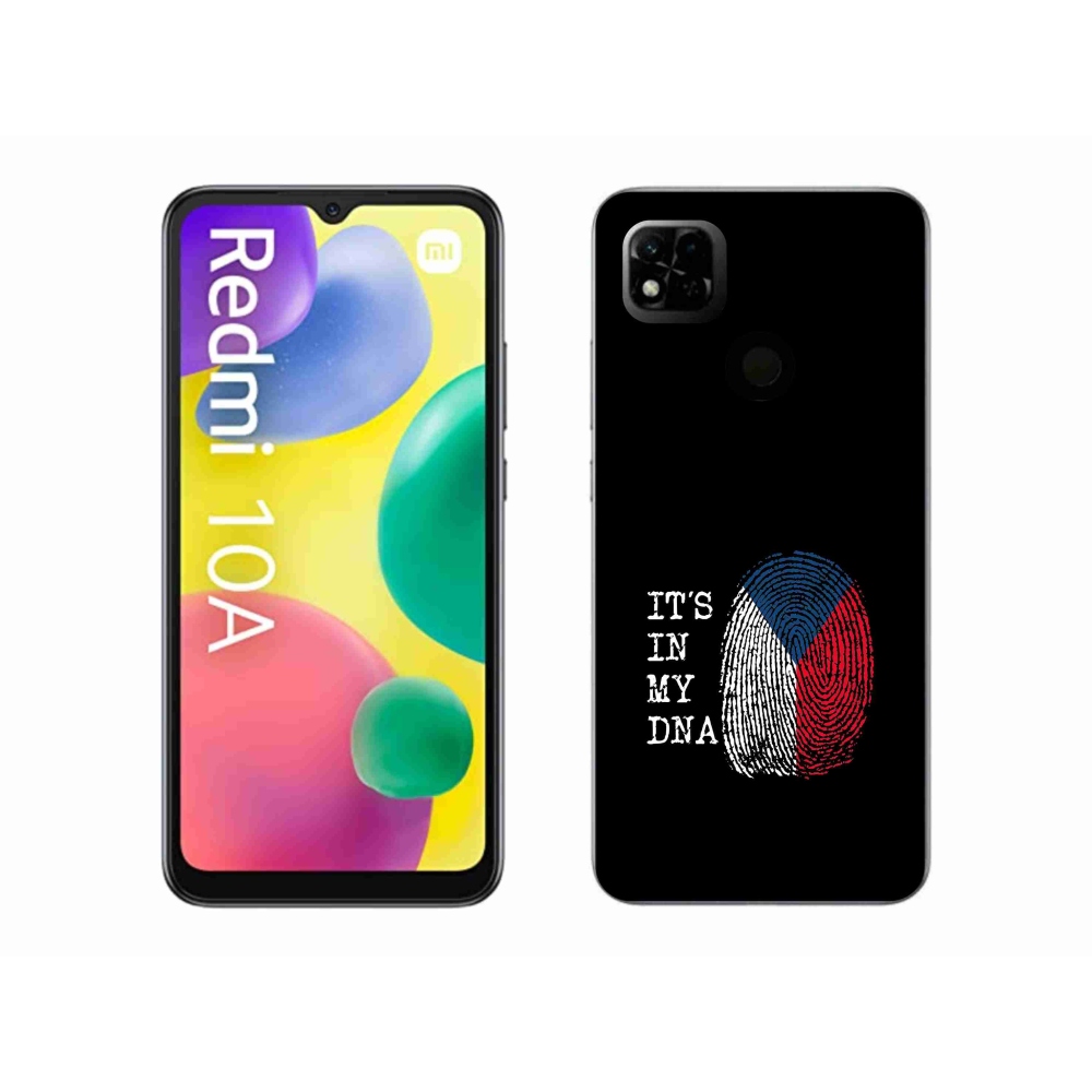 Gél borító mmCase a Xiaomi Redmi 10A - zászló ujjlenyomat fekete háttérrel