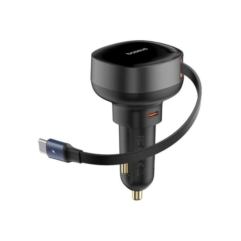 Baseus Enjoyment Pro USB-C 60 W-os autós töltő, Cluster Black