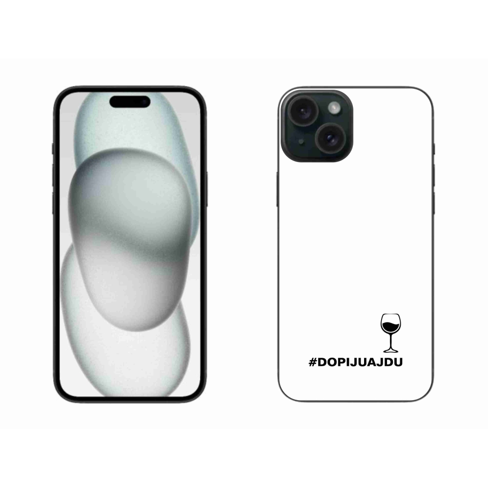 Gél borítás mmCase iPhone 15 Plus készülékhez - bor motívum fehér háttér