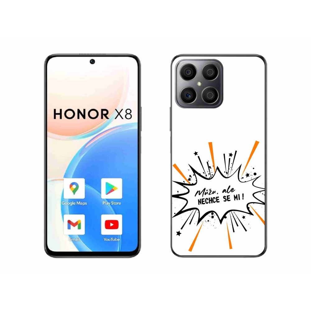 Gél borító mmCase a Honor X8 4G készülékhez - vicces szöveg 11 fehér háttér