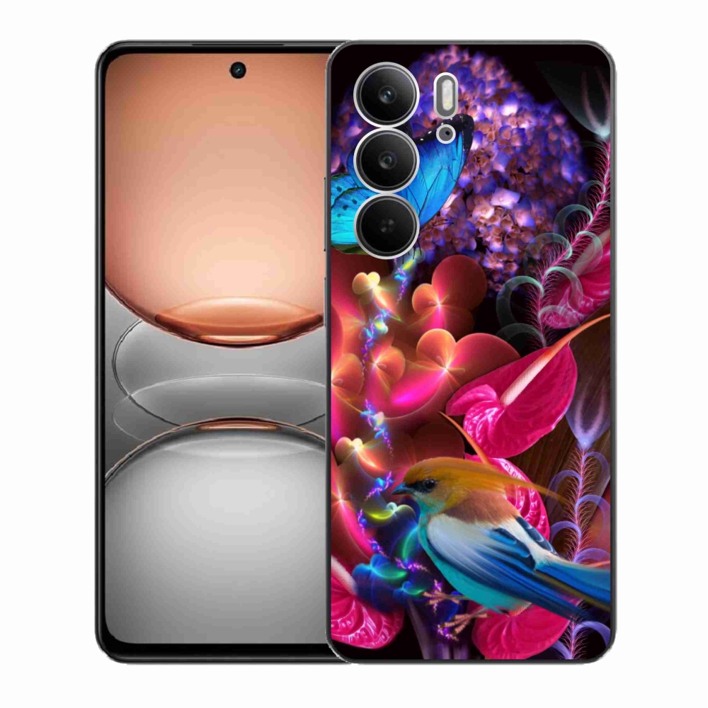 Gél borító mmCase a Realme C75 készülékhez - színes virágok