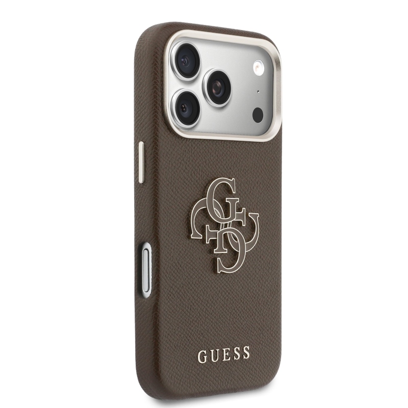 Guess PU gyanta logós hátlap iPhone 17 Pro barna színű borítóhoz