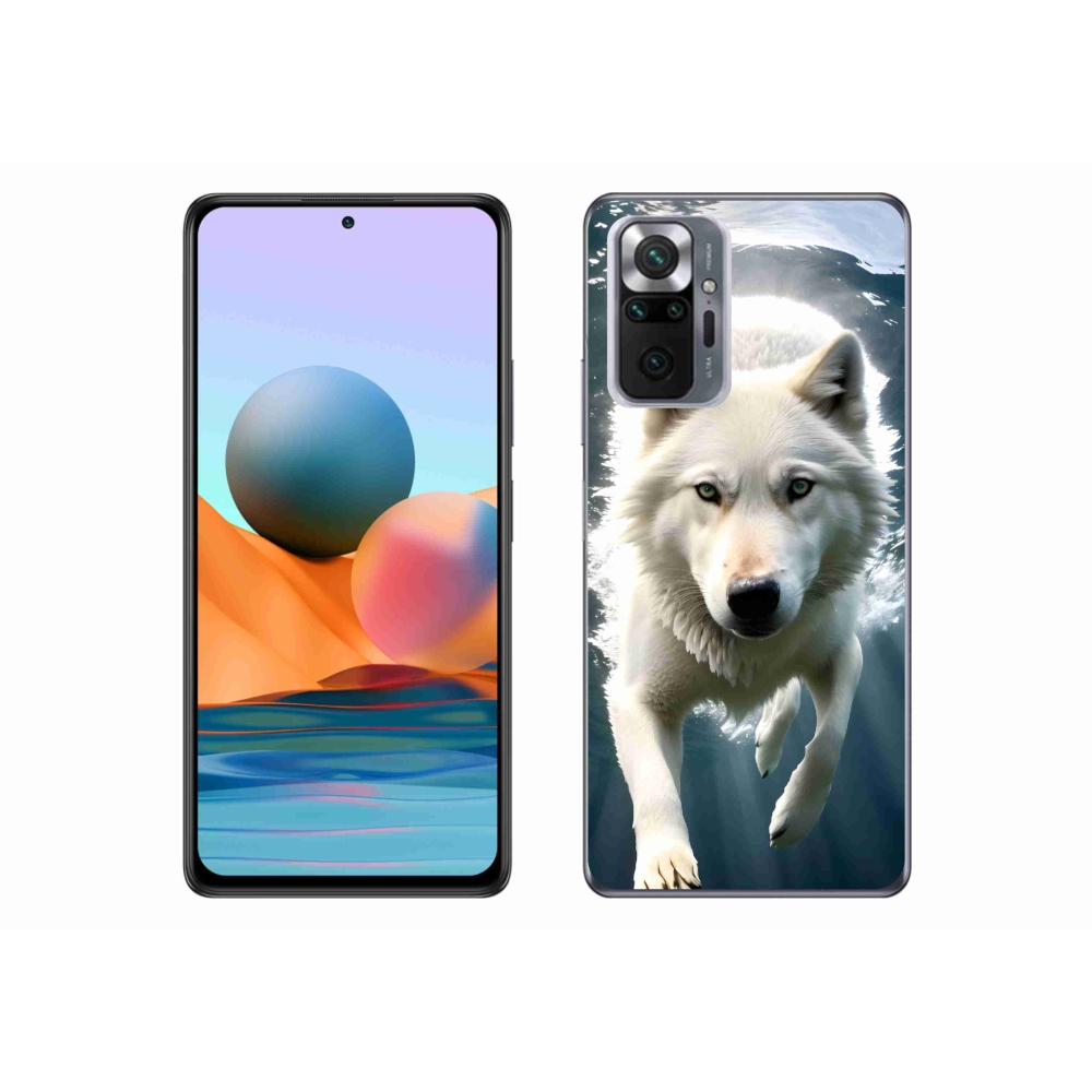Gél borítás mmCase a Xiaomi Redmi Note 10 Pro készülékhez - fehér farkas