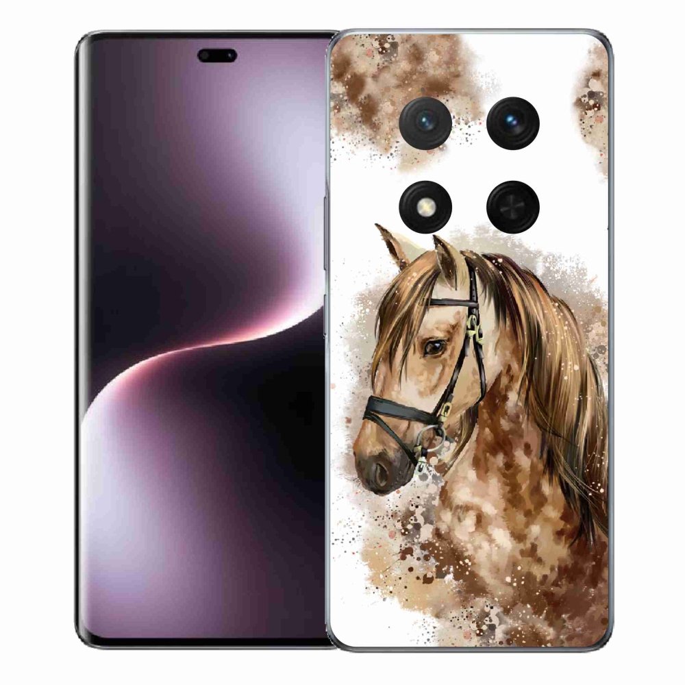 Zselés borítás mmCase a Honor Magic 7 Lite 5G számára - barna rajzfilm ló