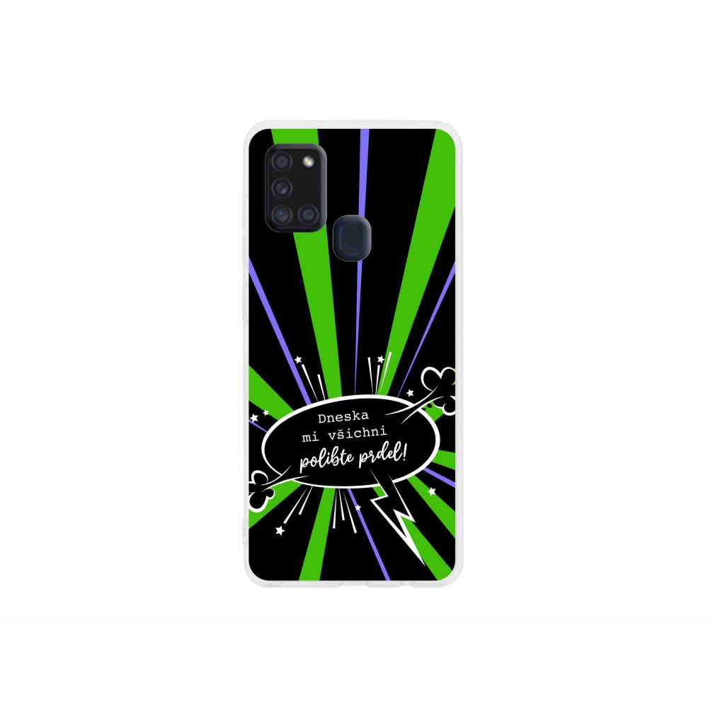 Gél borító mmCase Samsung Galaxy A21s készülékhez - vicces szöveg 15 fekete háttér