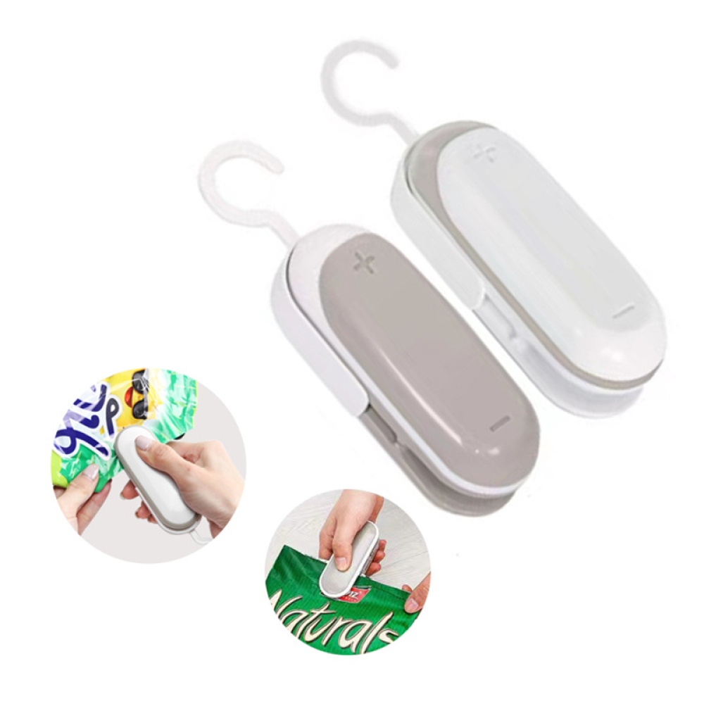 Kompakt, akkumulátoros élelmiszerzacskó-hegesztő – szürke