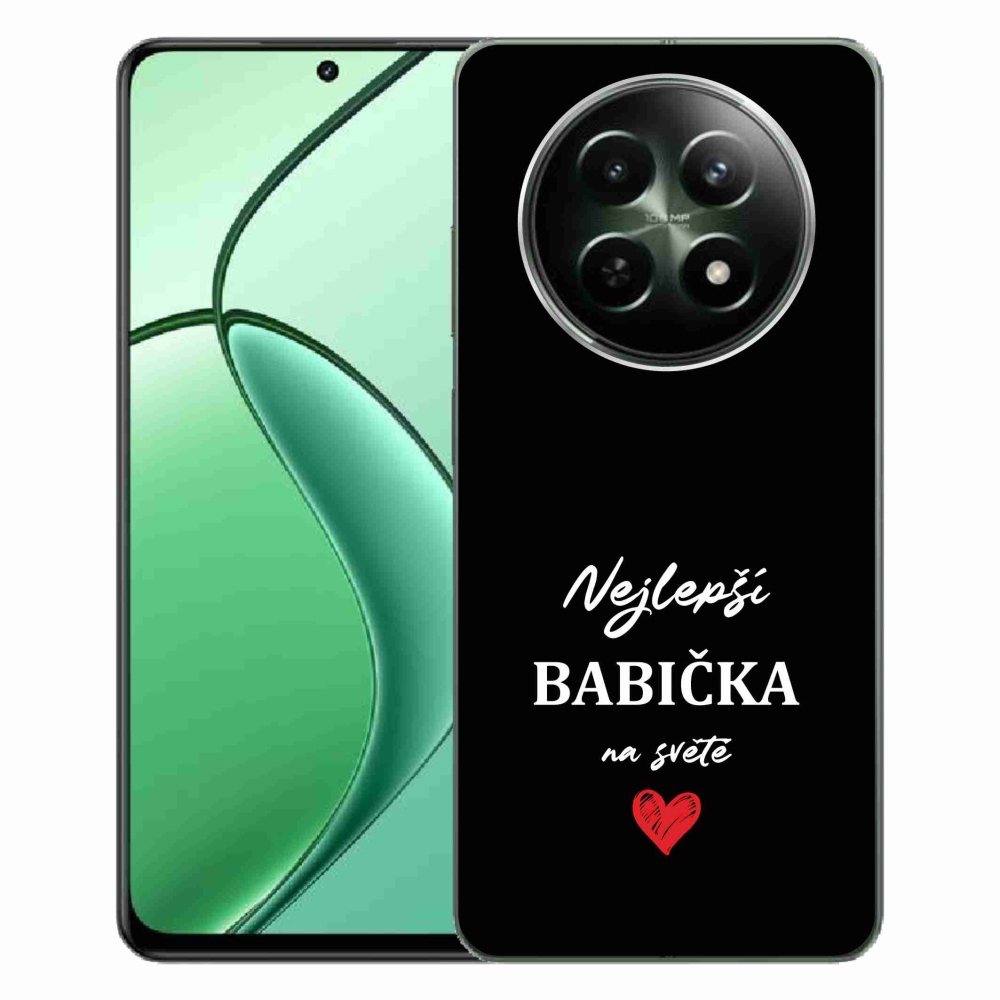 Gél borító mmCase a Realme 12 5G/12x 5G - legjobb nagyi 1 fekete háttérrel