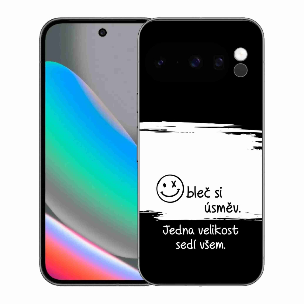 Gél borítás mmCase a Google Pixel 10 Pro számára - vicces szöveg 8 fekete és fehér háttérrel