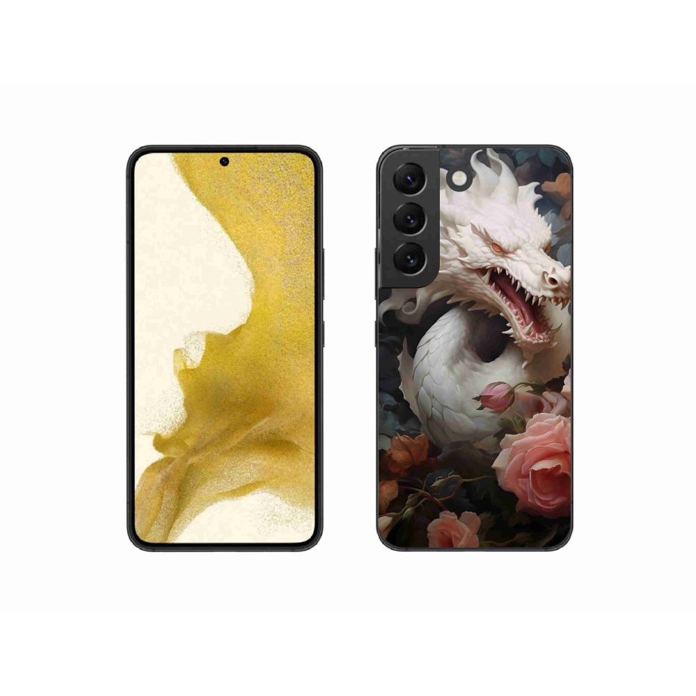 Gél védőhuzat mmCase Samsung Galaxy S22 5G - fehér sárkányhoz