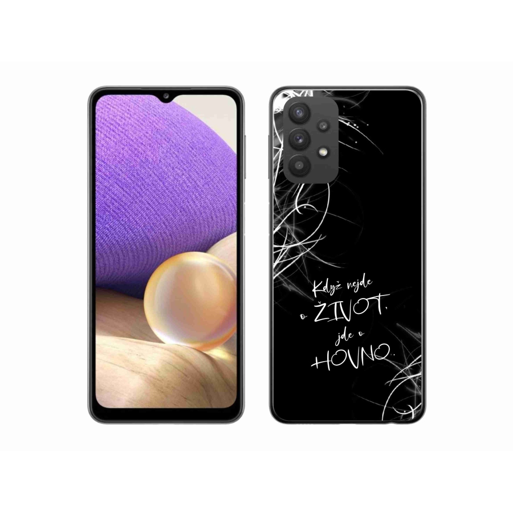 Gél borító mmCase Samsung Galaxy A32 5G - vicces szöveg 16 fekete háttér