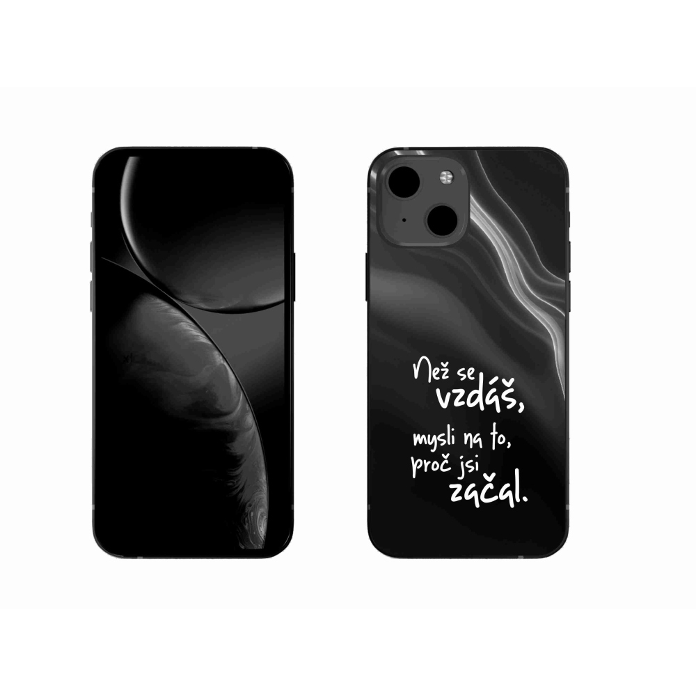 Gél borítás mmCase iPhone 13 6.1 - idézet 2 fekete háttérrel