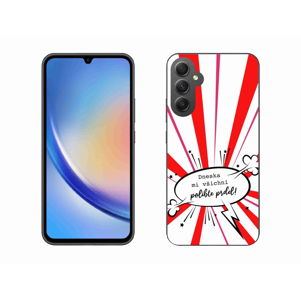 Gél borító mmCase Samsung Galaxy A34 5G - vicces szöveg 15 fehér háttérrel