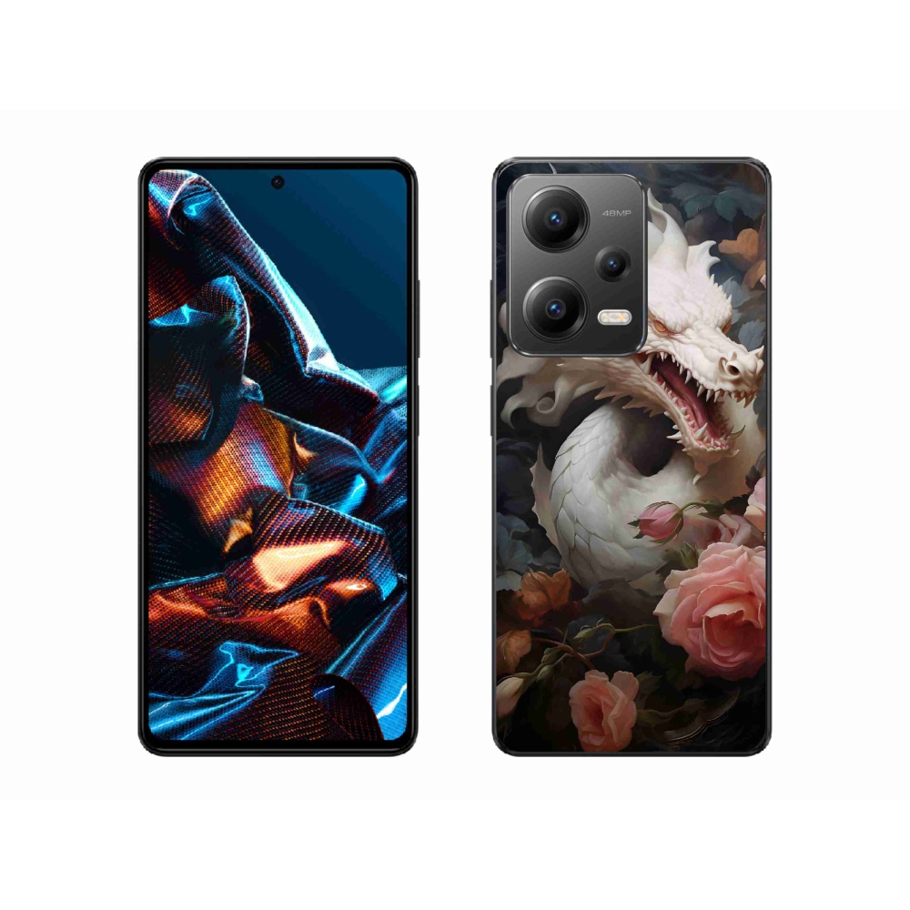 Gél borítás mmCase a Xiaomi Redmi Note 12 Pro 5G számára - fehér sárkány