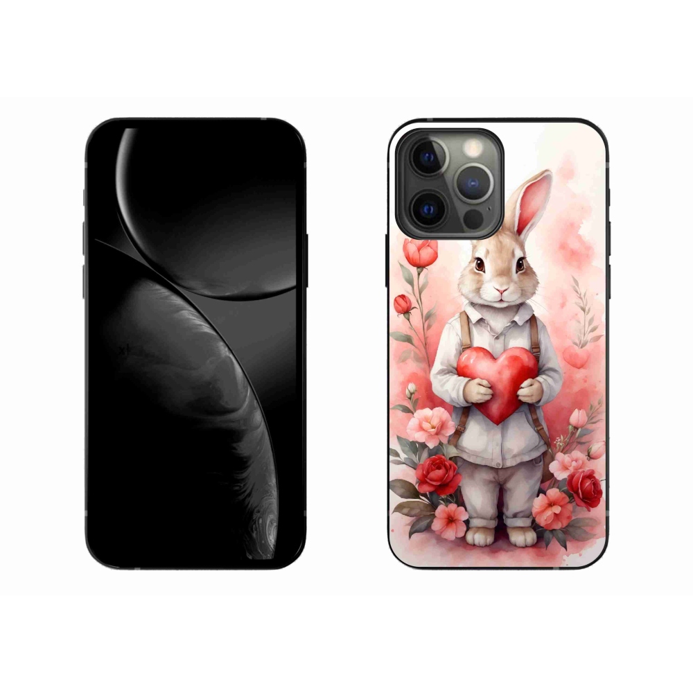 Gél borítás mmCase iPhone 13 Pro Max készülékhez - nyúl szívvel