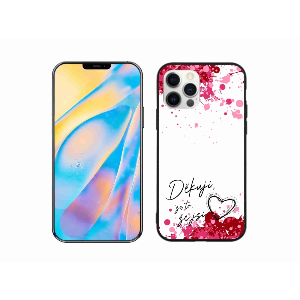 Gél borítás mmCase iPhone 12 készülékhez - szerelmes szöveg 2 fehér háttér