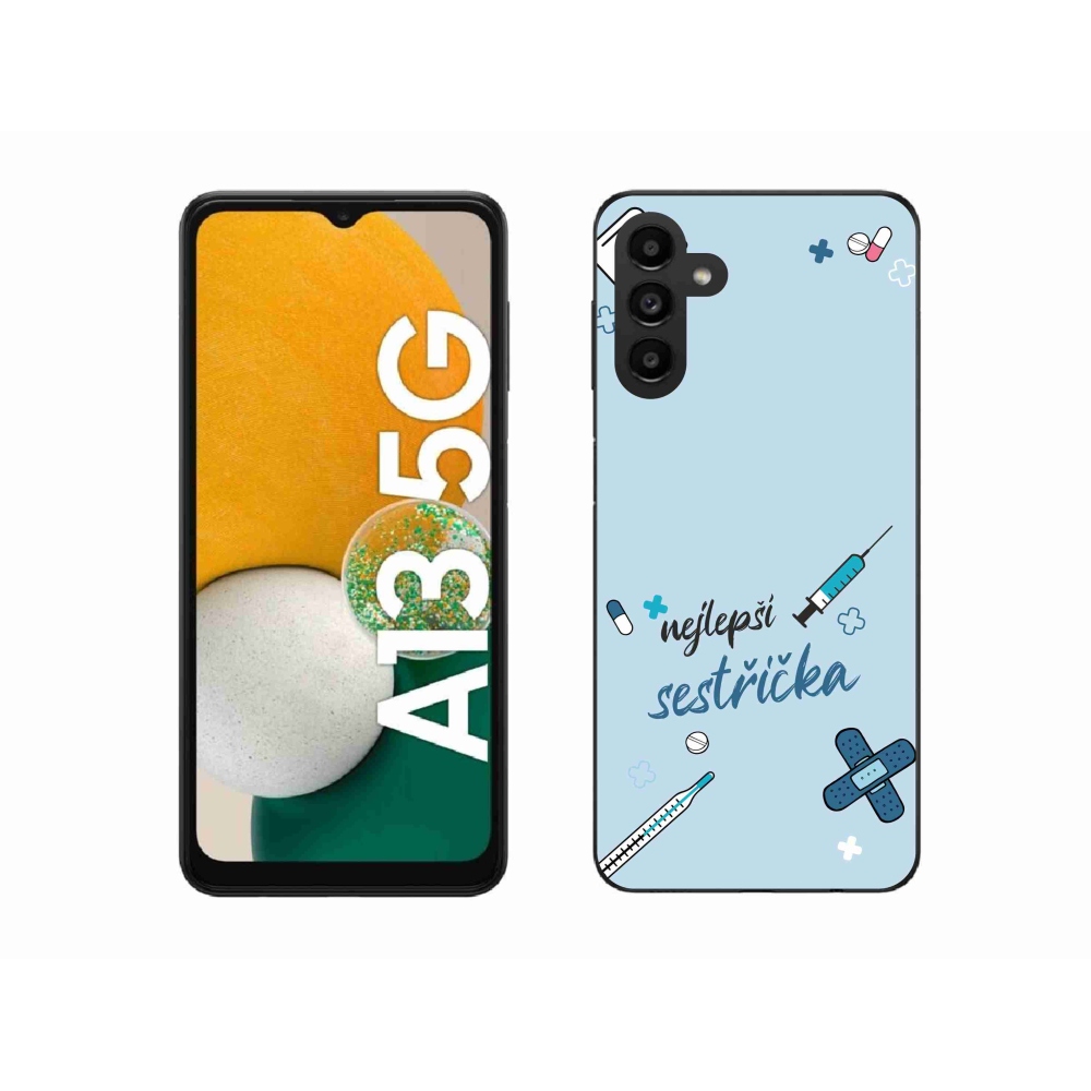 Gél borító mmCase Samsung Galaxy A13 5G - legjobb kishúg kék háttérrel