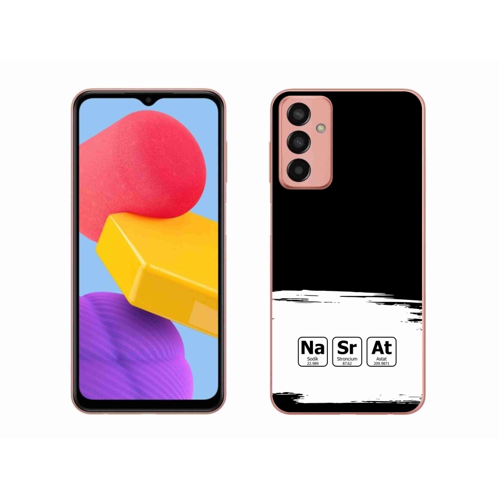 Gél borító mmCase Samsung Galaxy M13 - kémiai elemek fehér és fekete háttérrel