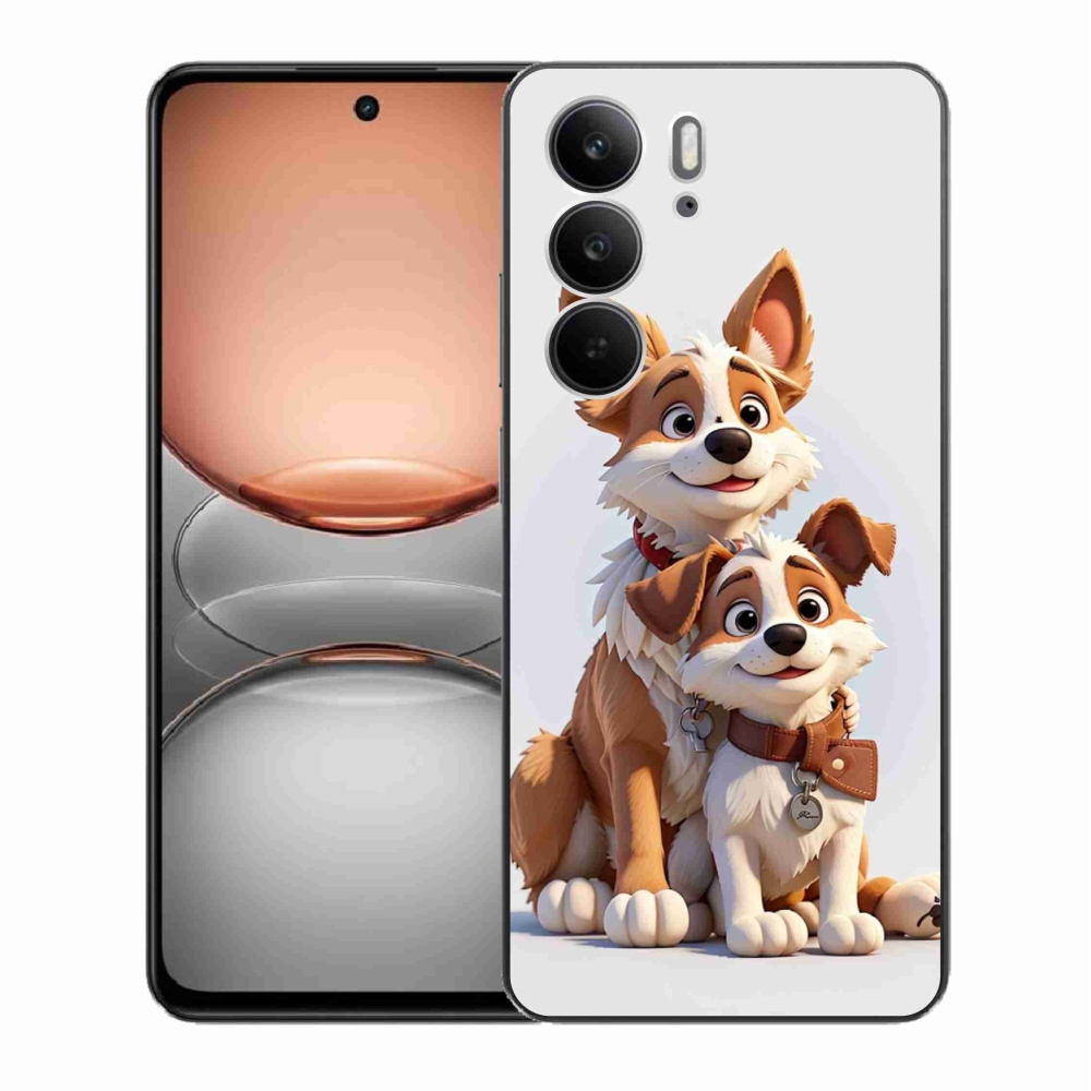 Gél borító mmCase a Realme C75 készülékhez - kutyák rajzolása