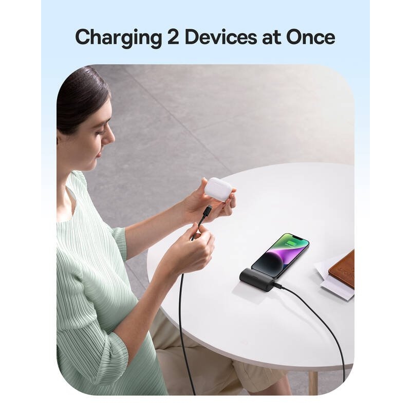 Baseus Compact (IP Edition) 20W gyors töltés USB-C Powerbank 5000mAh Fekete klaszter Fekete