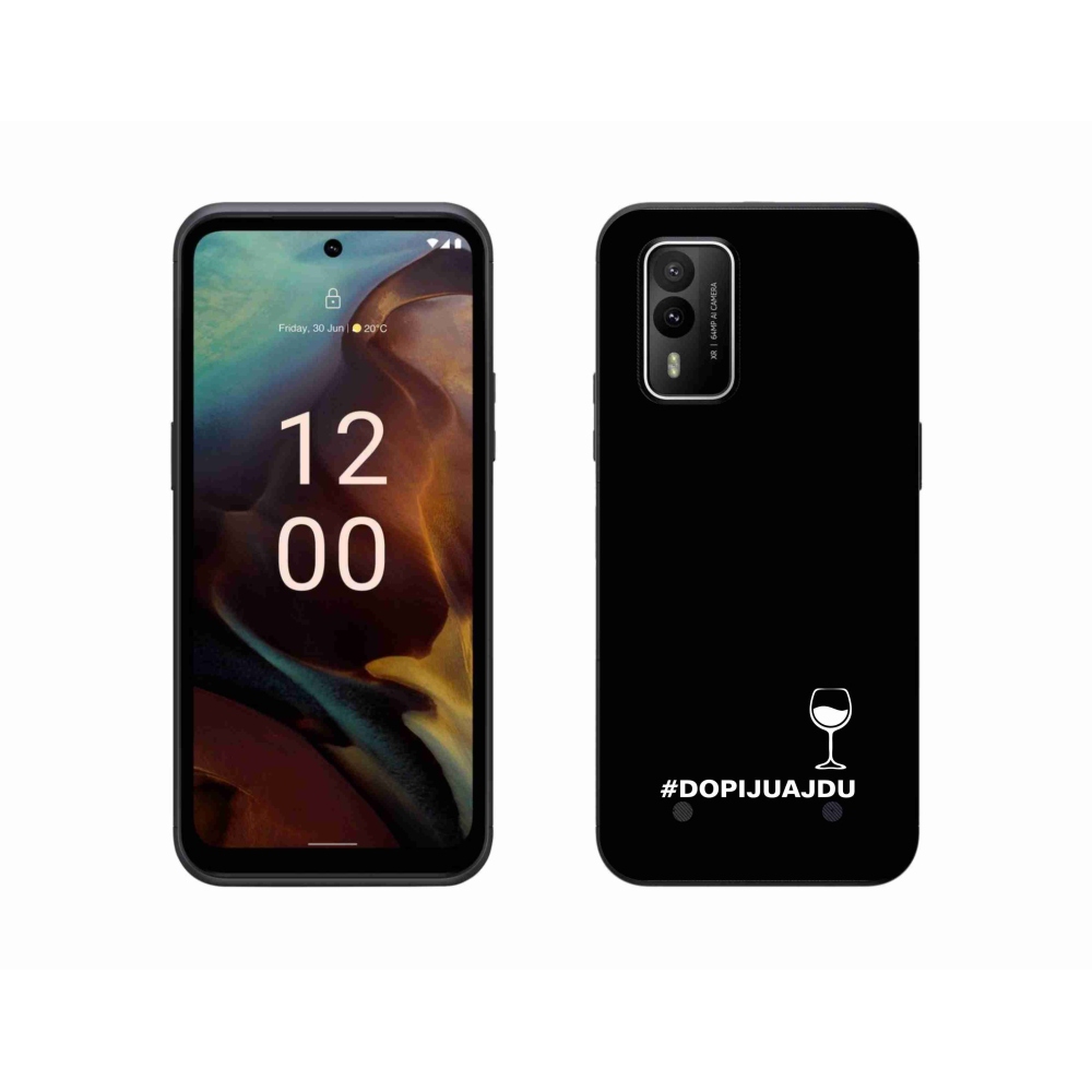 Zselés borító mmCase a Nokia XR21 készülékhez - bor motívum fekete háttérrel