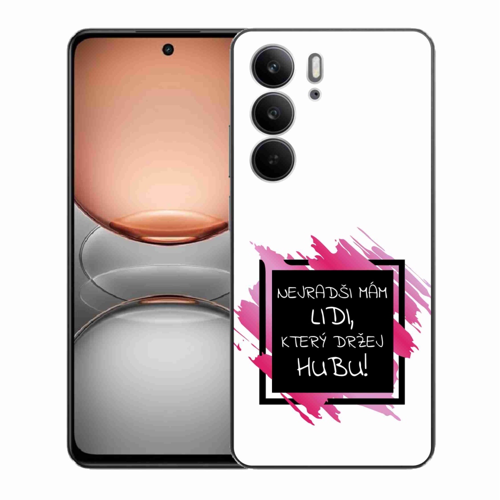 Gél borító mmCase a Realme C75 készülékhez - vicces szöveg 7 fekete-fehér háttérrel