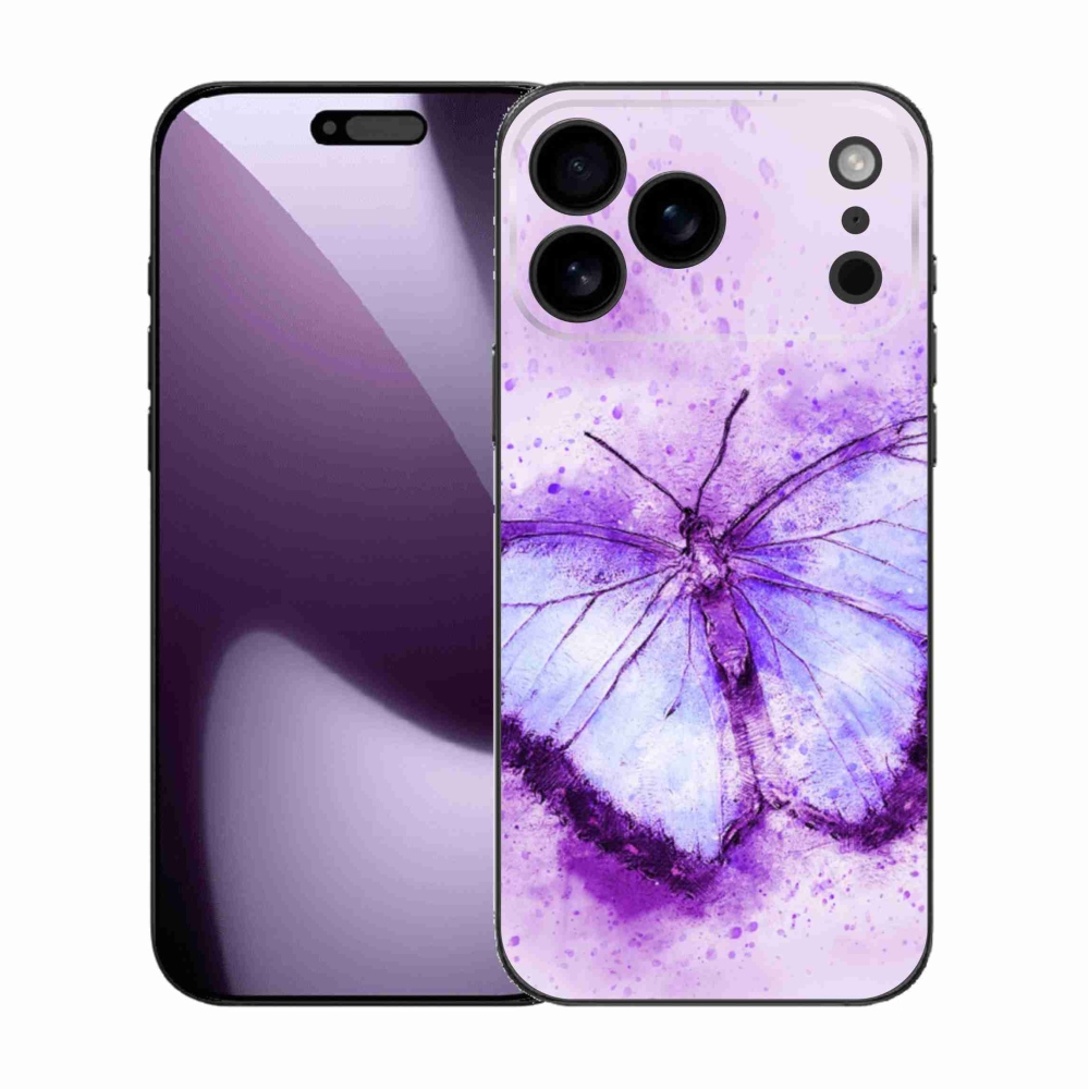 Zselés borítás mmCase iPhone 17 Pro Max készülékhez - lila pillangó