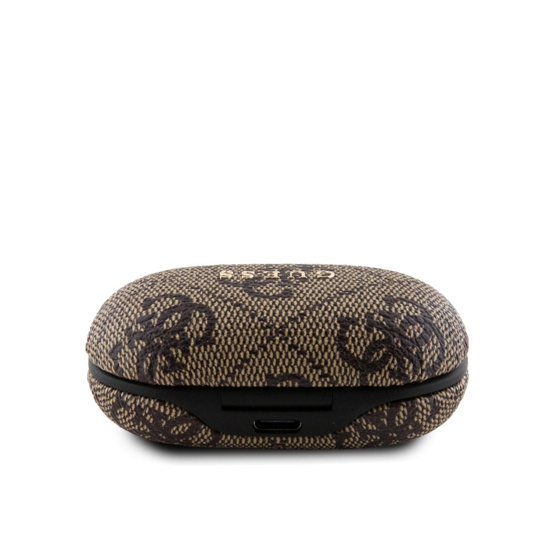 Guess PU 4G fém logós TWS vezeték nélküli fejhallgató barna