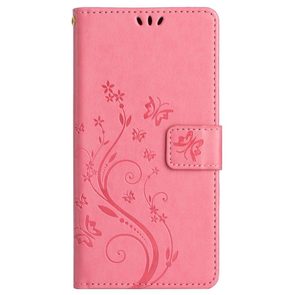 Virágok könyv tok Samsung Galaxy A26 5G - rózsaszínű