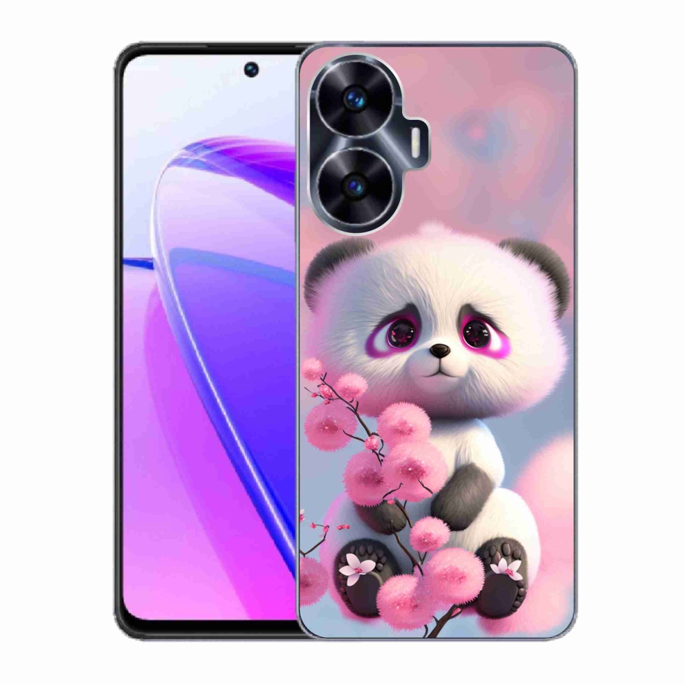 Gél borító mmCase a Realme C55 készülékhez - aranyos panda 1