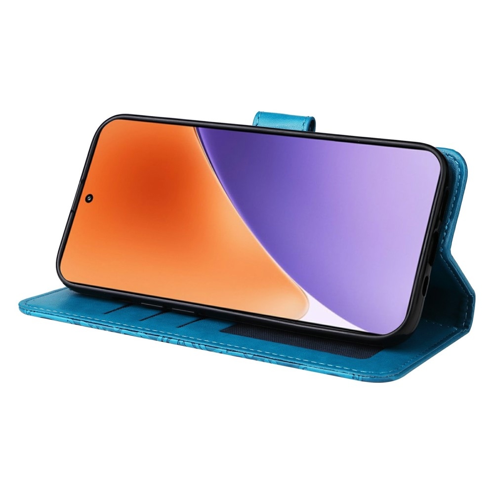 Napraforgó könyv tok Xiaomi 15-öshöz - kék