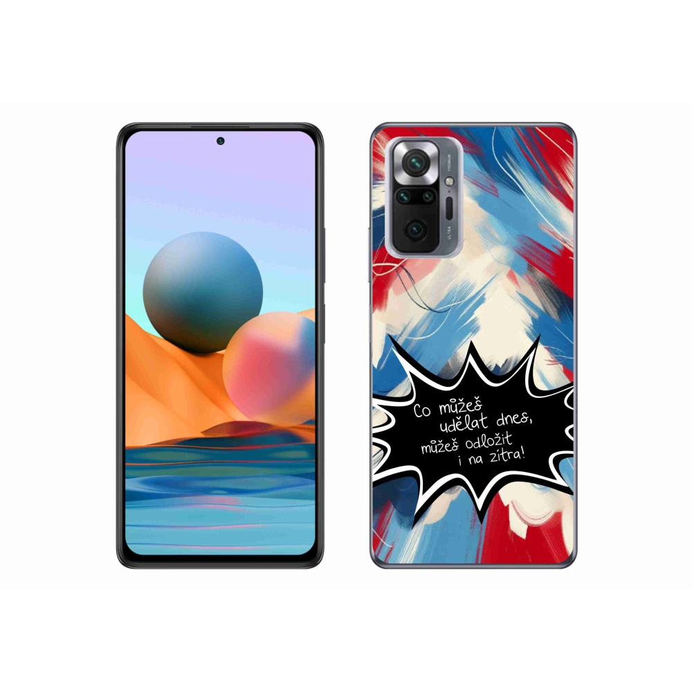 Gél borító mmCase a Xiaomi Redmi Note 10 Pro készülékhez - vicces szöveg 9 fekete háttér