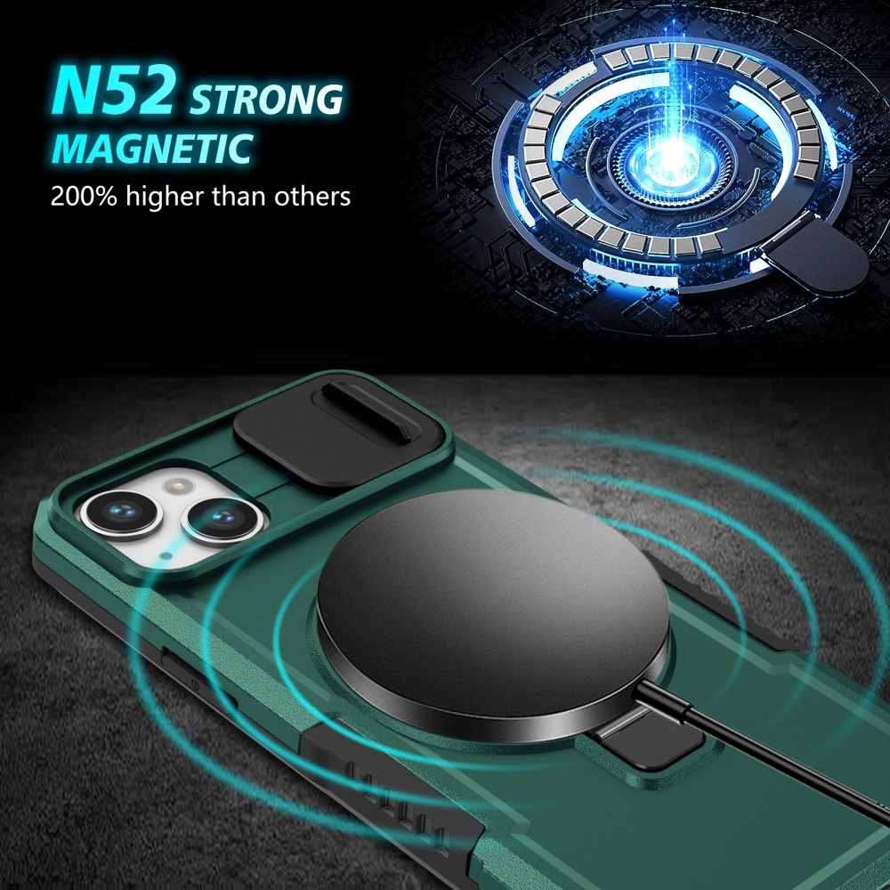 Fulcrum tartós borító kameravédelemmel és MagSafe funkcióval iPhone 14 készülékhez - Sötétzöld