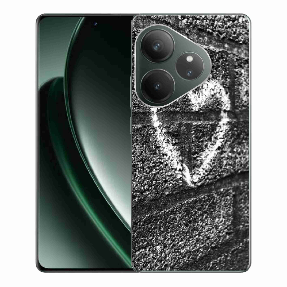 Gél borítás mmCase a Realme GT 6 5G/GT 6T 5G számára - szív a falon