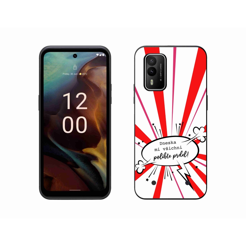 Zselés borító mmCase a Nokia XR21 készülékhez - vicces szöveg 15 fehér háttér