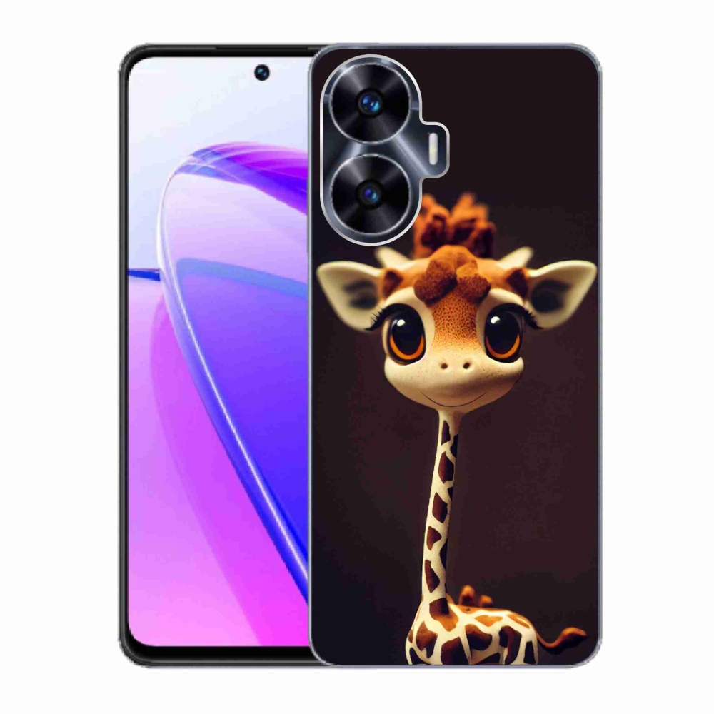 Zselés borítás mmCase a Realme C55 készülékhez - kis zsiráf