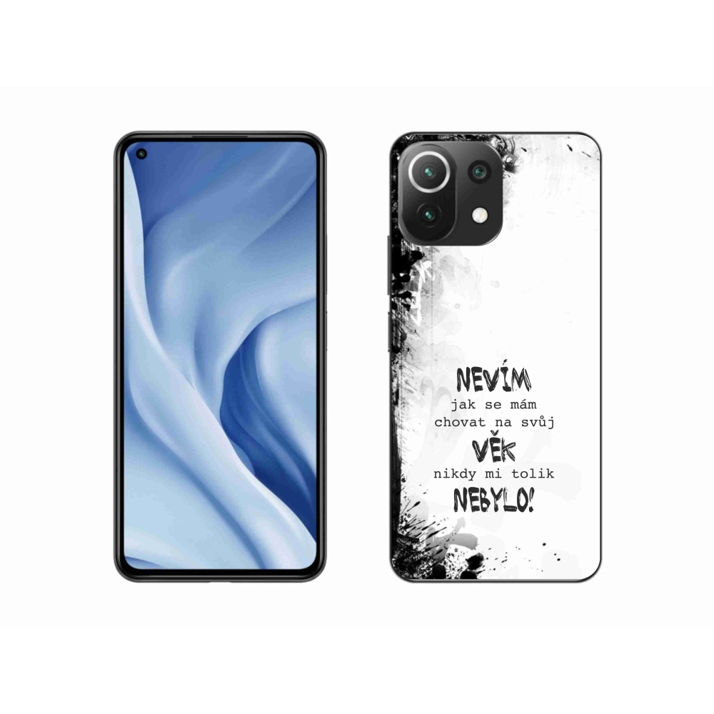 Gél borító mmCase a Xiaomi 11 Lite 5G NE számára - vicces szöveg 14 fehér háttérrel